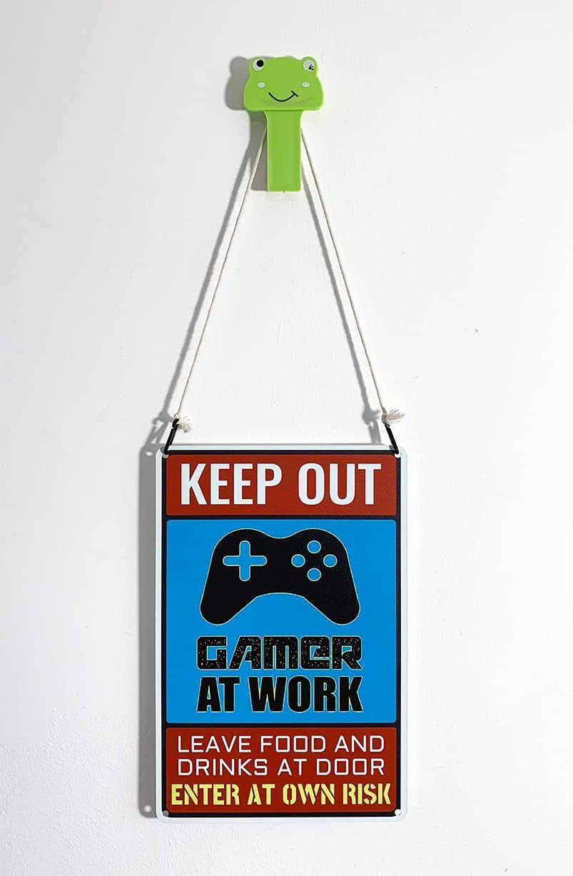 Keep Out Gamer at Work Sign - Cool Gaming Poster for Game Room Decor and Boys Room Setup - Teens Cool Gamer Stuff 12" * 8" (159)