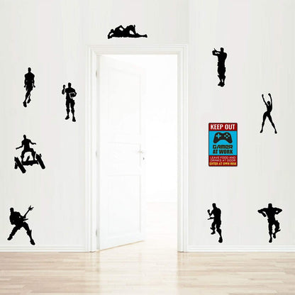 Keep Out Gamer at Work Sign - Cool Gaming Poster for Game Room Decor and Boys Room Setup - Teens Cool Gamer Stuff 12" * 8" (159)