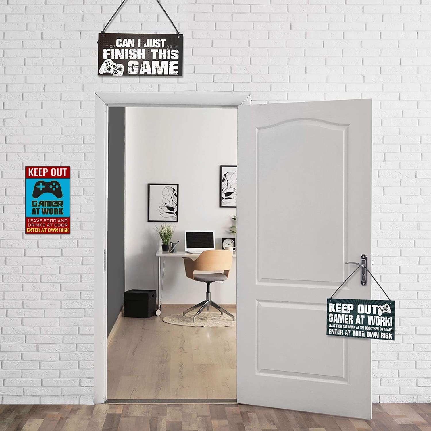 Keep Out Gamer at Work Sign - Cool Gaming Poster for Game Room Decor and Boys Room Setup - Teens Cool Gamer Stuff 12" * 8" (159)