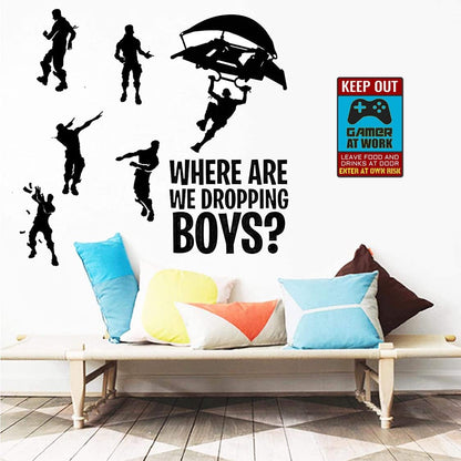 Keep Out Gamer at Work Sign - Cool Gaming Poster for Game Room Decor and Boys Room Setup - Teens Cool Gamer Stuff 12" * 8" (159)