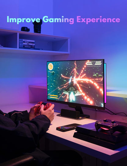 2PC RGB under Monitor Light, Gaming Light with 353 Color Modes, LED Desk Light with Remote Control for Room/Monitor/Pc Gaming Setup