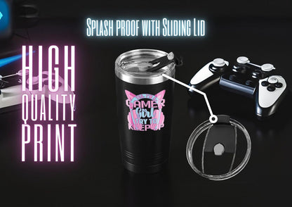 Gamer Gifts for Girl, Gaming Mug 20Oz Stainless Steel Tumbler, Yes I'M a Gamer Girl Try to Keep Up