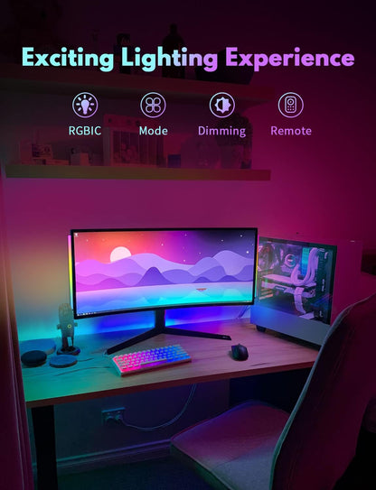 2PC RGB under Monitor Light, Gaming Light with 353 Color Modes, LED Desk Light with Remote Control for Room/Monitor/Pc Gaming Setup